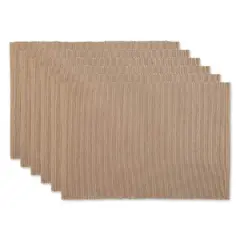 DII&reg; Ribbed Cotton Placemats, 6ct. Stone