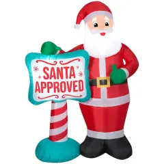 7ft. Airblown&reg; Inflatable Christmas Santa with SANTA APPROVED Sign