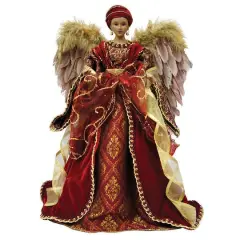 Santa's Workshop 16" Red & Gold Angel Tree Topper