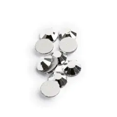 John Bead Crystal Lane SS16 Metallic Glass Round Flatback Rhinestones, 1,440ct. Metallic Silver