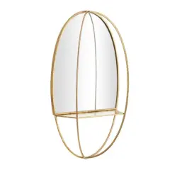 Gold Metal Glam Wall Mirror 35" x 20" x 7"