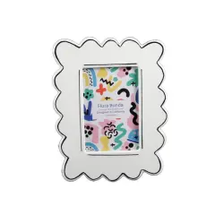 Flora Bunda&reg; 4" x 6" Sand White Wavey with Sideline Ceramic Frame