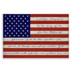 Stupell Industries Pledge of Allegiance Flag Wall Plaque Art