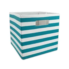 DII&reg; Striped Square Storage Cube Teal