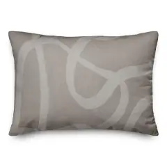 Modern Beige Lines I 14" x 20" Throw Pillow
