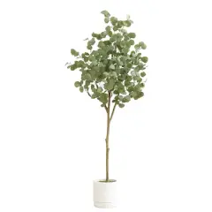 6ft. Artificial Eucalyptus Tree with White Decorative Planter