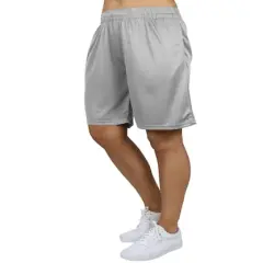 Galaxy by Harvic Moisture-Wicking Performance Women's Mesh Shorts Silver