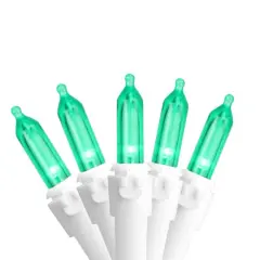 100ct. LED Mini Christmas Lights With White Wire Green
