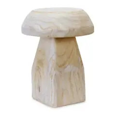 15.75" Wood Mushroom Stool