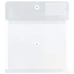 JAM Paper 12.75" x 10.5" Clear Plastic Button & String Tie Closure Envelopes, 12ct.