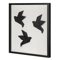 American Art Decor Silhouettes in Flight Paper & Linen Wall Art - 18" x 18"