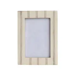 Hello Honey&reg; Cream & Gold Pinstripe Photo Frame
