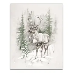 Winter Reindeer 16" x 20" Canvas Wall Art