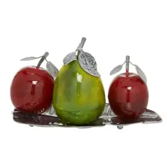 Multi Iron Traditional Decorative Fruit with Tray, 11" x 18" x 10"
