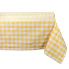 DII&reg; 52" Yellow & White Checkers Tablecloth