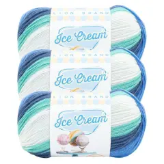 3 Pack Lion Brand&reg; Ice Cream&reg; Yarn Baseball Nut