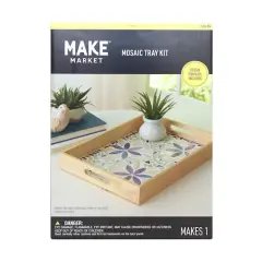 10" x 14" Purple Flowers Mosaic Tray Kit by Make Market&reg;
