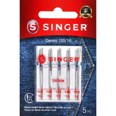 SINGER&reg; Size 100/16 Denim Sewing Machine Needles, 5ct.