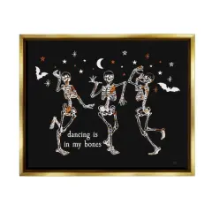 Stupell Industries Dancing In My Bones Skeletons Framed Floater Canvas Wall Art