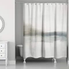Cloudy Moody Toned Abstract 71" x 74" Shower Curtain
