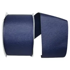 JAM Paper 3" Grosgrain Texture Wired Ribbon Navy