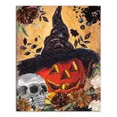 Watercolor Halloween Still Life Canvas Wall Art