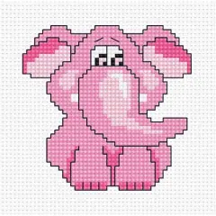 Luca-s Pink Elephant Counted Cross Stitch Kit
