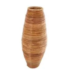 28" Brown Rattan Handmade Wrapped Vase