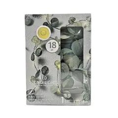 18ct. Warm White LED String Lights Eucalyptus Leaf Garland by Ashland&reg;