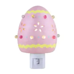 Mr. Cottontail Pink Ceramic Easter Egg Nightlight