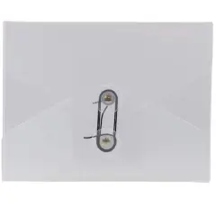 JAM Paper Clear 5.25" x 6.75" Button & String Plastic Portfolio