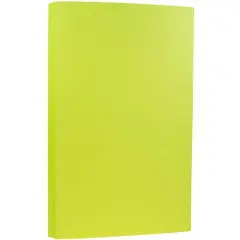 JAM Paper Brite Hue 8.5" x 14" 65lb. Ultra Lime Cardstock, 50 Sheets