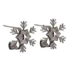 Original MantleClip&reg; Pewter Snowflake Icons Stocking Holders, 2ct.