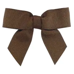 JAM Paper 7/8" Grosgrain Twist Tie Bows, 100ct. Brown