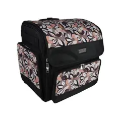 Everything Mary Brown Floral Deluxe Collapsible Rolling Craft Bag