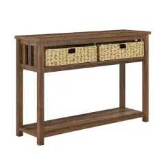 Walker Edison Reclaimed Barnwood Mission Storage Entry Table