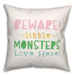 Beware Monsters Throw Pillow