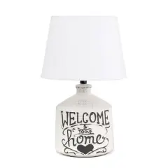 Simple Designs&trade; 15" Welcome Home Rustic Ceramic Accent Table Lamp