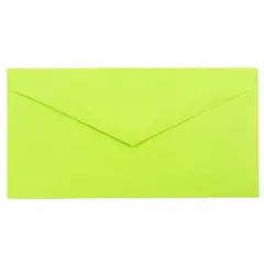 JAM Paper 3.875" x 7.5" Brite Hue Monarch Envelopes, 50ct. Ultra Lime Green