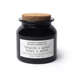 Foundry Candle Co. Soy Blend Scented Jar Candle Tobacco and Amber