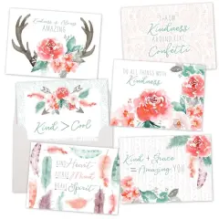 JAM Paper Sending Kindness Blank Thank You Cards Set, 36ct.