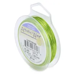 Artistic Wire&reg; 26 Gauge Silver Plated Tarnish Resistant Colored Copper Craft Wire, 30yd. Chartreuse