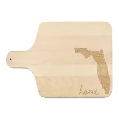 17" Floral Home State Maple Paddle Cutting Board Florida