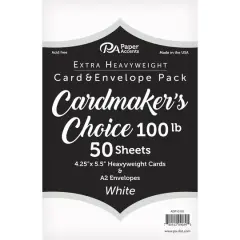 PA Paper&trade; Accents Cardmaker's Choice 100lb. White Card & Envelope Pack, 4.25" x 5.5"