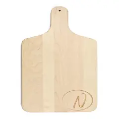 Circle Monogram Maple Paddle Cutting Board N