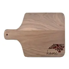 17" Floral Home State Walnut Paddle Cutting Board North Carolina