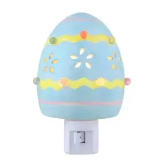 Mr. Cottontail Blue Ceramic Easter Egg Nightlight