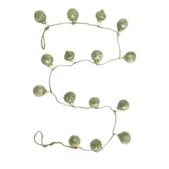 Hello Honey&reg; 6ft. Olive Green Embossed Mercury Glass Ball Ornament Garland