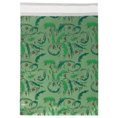 JAM Paper 9" x 12" Green Mistletoe Foil Open Envelopes with Self Adhesive Closure, 25ct.