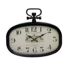 18" Black Metal Vintage Wall Clock